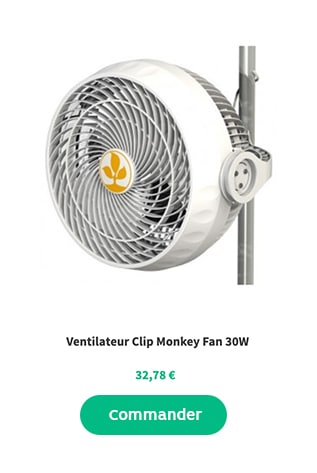 ventilateur clip monkey fan 30W Ventiler son espace de culture indoor d'intérieur