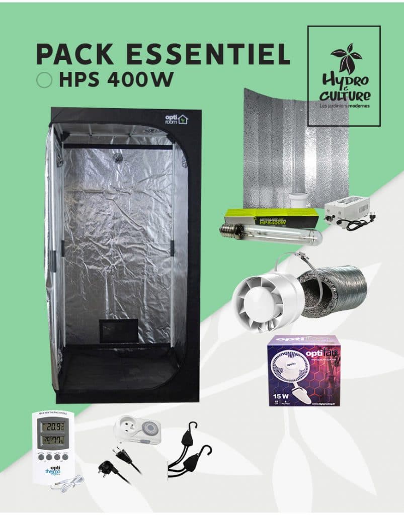 Pack Essentiel HPS 400W Hydro et Culture Chambre de Culture Réflecteur LED Ventilateur Extracteur